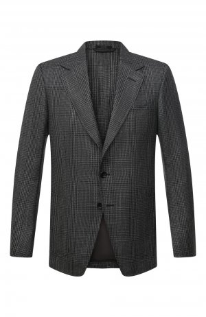 Пиджак из шерсти и шелка Tom Ford. Цвет: серый