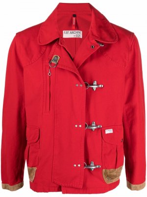 Lightweight suede-detail jacket Fay. Цвет: красный