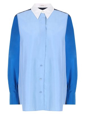 Рубашка шелковая DOROTHEE SCHUMACHER. Цвет: синий