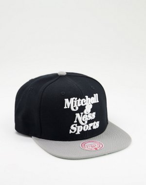 Черная двухцветная кепка с логотипом в стиле ретро -Черный Mitchell & Ness