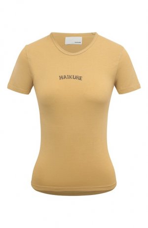 Хлопковая футболка Haikure. Цвет: хаки
