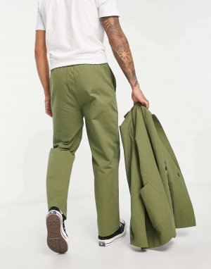 Прямые брюки непринужденного летнего костюма цвета хаки Reclaimed Vintage. Цвет: хаки