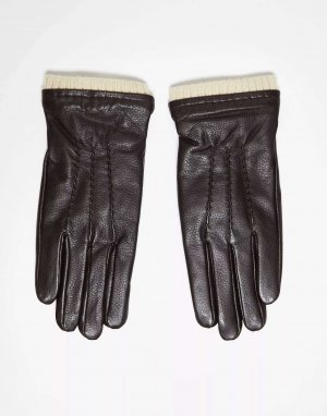 Коричневые кожаные перчатки Barneys Originals