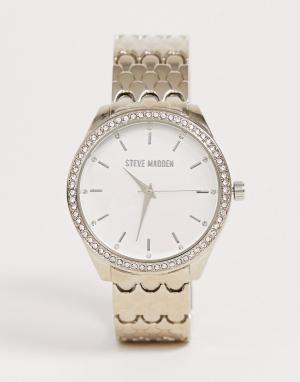 Женские часы-браслет с белым циферблатом -Серебряный Steve Madden