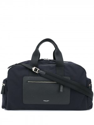 Дорожная сумка с контрастной окантовкой Giorgio Armani. Цвет: синий