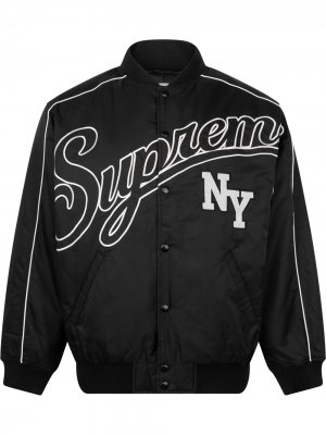 Куртка с контрастной надписью Supreme. Цвет: черный