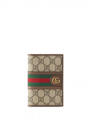 Обложка для паспорта с монограммой Gucci. Цвет: нейтральные цвета
