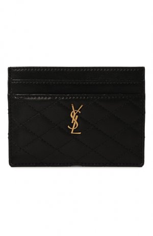 Кожаный футляр для кредитных карт Gaby Saint Laurent. Цвет: чёрный