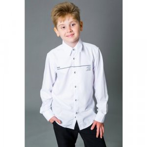 Школьная рубашка Deloras, размер 134, белый DELORAS. Цвет: белый