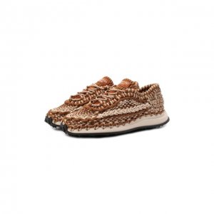 Текстильные кроссовки Crochet Valentino. Цвет: коричневый