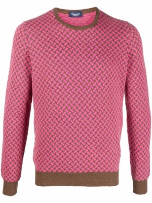 Ribbed-knit long-sleeved jumper Drumohr. Цвет: розовый