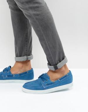 Выбеленные синие парусиновые мокасины -Синий Armani Jeans