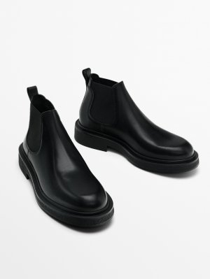 Черные ботинки челси , черный Massimo Dutti
