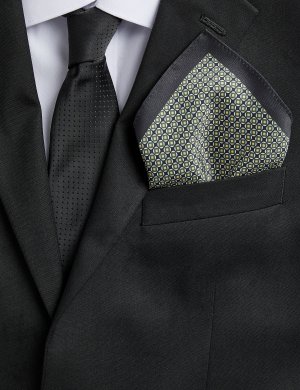 Тонкий комплект с галстуком и нагрудным платком геометрическим рисунком Marks & Spencer