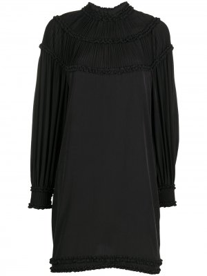 Короткое платье-трапеция с плиссировкой Fendi. Цвет: черный