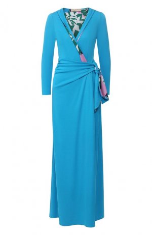 Платье-макси Emilio Pucci. Цвет: голубой