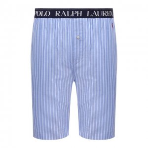 Хлопковые домашние шорты Polo Ralph Lauren. Цвет: синий