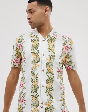 Белая гавайская рубашка из вискозы с цветочным принтом -Белый Bellfield