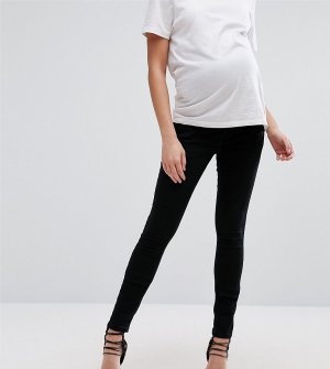 Черные джинсы скинни со вставкой для живота ASOS DESIGN Maternity Tall-Черный