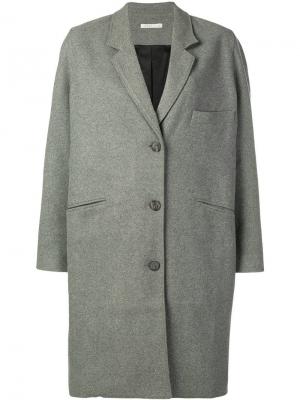Однобортное пальто 6397. Цвет: серый