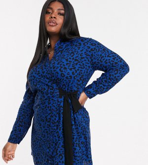 Платье-рубашка с леопардовым принтом -Мульти Koko