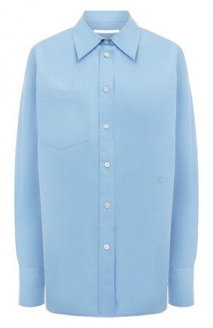Хлопковая рубашка Helmut Lang. Цвет: голубой