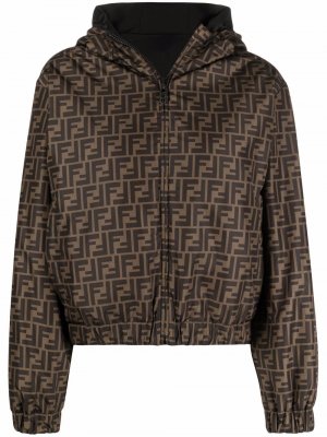 Двусторонняя куртка с узором FF Fendi. Цвет: коричневый