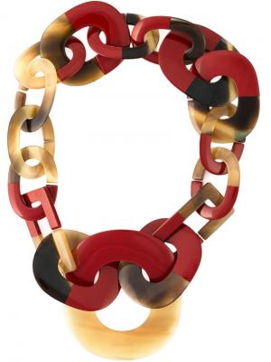 Крупное цепочное ожерелье Hermès Vintage. Цвет: красный