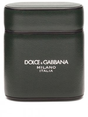 Чехол для AirPods с логотипом Dolce & Gabbana. Цвет: зеленый