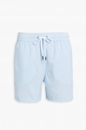 Короткие плавки-шорты Charles из жатого хлопка в полоску ONIA, синий Onia