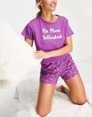 Пурпурный короткий пижамный комплект не сливового цвета Brave Soul