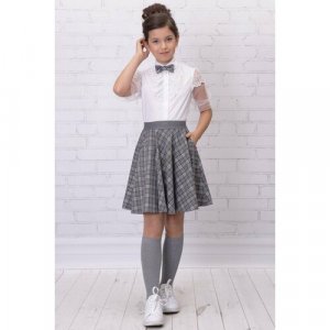 Школьная юбка , размер 36, серый Sky Lake. Цвет: серый/светло-серый