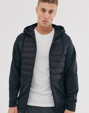 Утепленная куртка на молнии со стеганой отделкой -Черный Nike Training