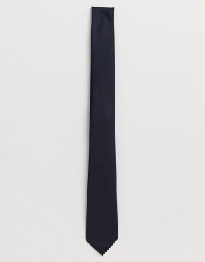 Однотонный галстук -Темно-синий French Connection
