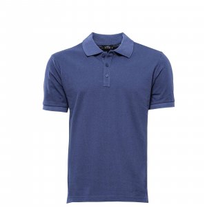 Синяя футболка с воротником-поло Oxford Wessi