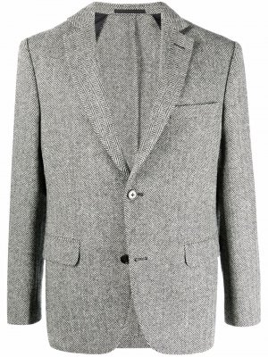 Однобортный пиджак с узором шеврон Officine Generale. Цвет: черный