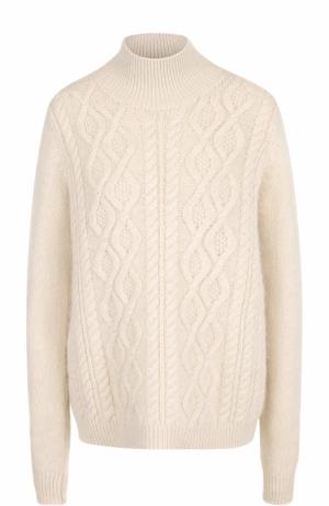Шерстяной свитер фактурной вязки Lanvin. Цвет: светло-розовый