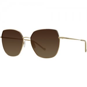 Солнцезащитные очки , коричневый, золотой Naf. Цвет: коричневый