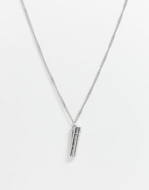 Серебристое ожерелье с подвеской в виде зажигалки -Серебряный ASOS DESIGN