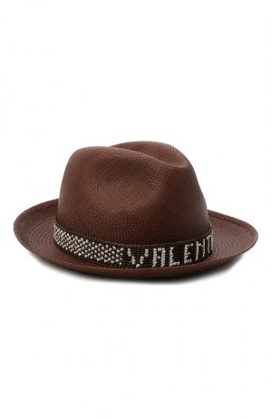 Соломенная шляпа x Borsalino Valentino. Цвет: коричневый