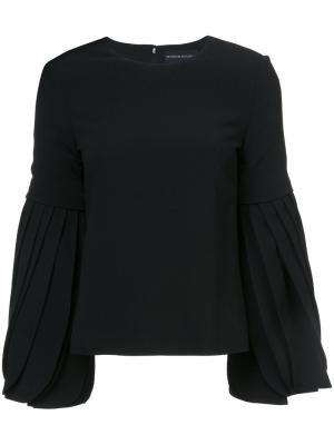 Блузка с плиссировками на рукавах Brandon Maxwell. Цвет: чёрный