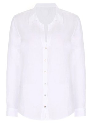 Рубашка льняная 120% LINO. Цвет: белый