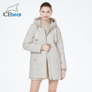 , новинка 2023 года, женское стеганое пальто, осенняя свободная парка средней длины, женская модная легкая хлопковая стеганая куртка GWC3651I ICEbear