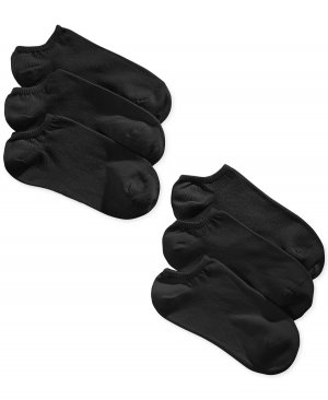 Набор из 6 женских хлопковых носков-невидимок , черный Hue
