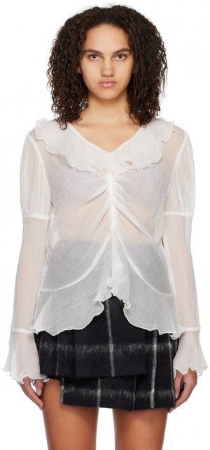 Белая мятая блуза Anna Sui