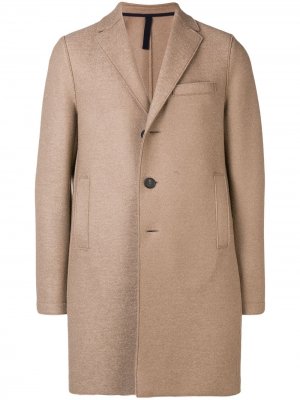 Однобортное пальто миди Harris Wharf London. Цвет: коричневый