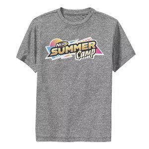 Футболка Summer Camp для мальчиков 8–20 лет с графическим рисунком и логотипом в стиле ретро Nerf