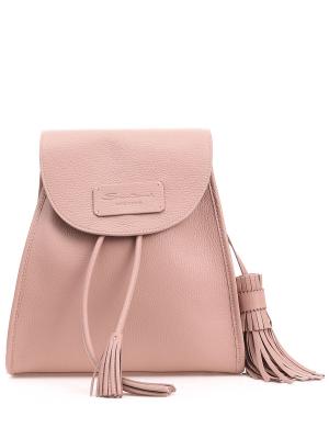 Кожаный рюкзак Santoni. Цвет: розовый