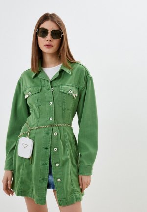 Куртка джинсовая и сумка Dshe. Цвет: зеленый