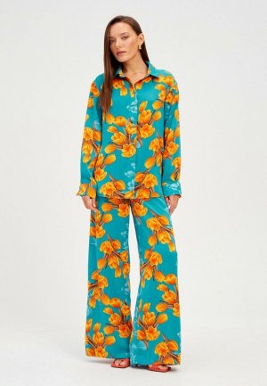 Костюм Noele Boutique pajama style. Цвет: бирюзовый